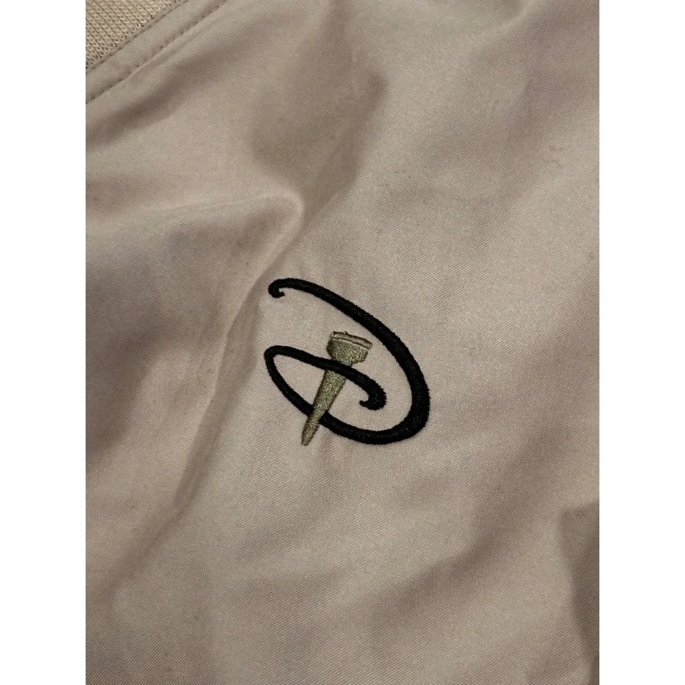 Vintage Walt Disney Golf Windbreaker Foursome V-Neck Pullover Tan Khaki Mens L